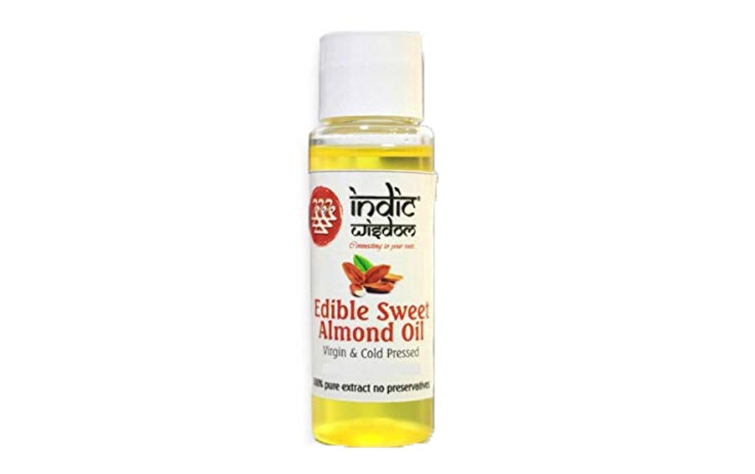 Indic Wisdom Edible Sweet Almond Oil Virgin & Cold Pressed   Plastic Bottle  30 millilitre